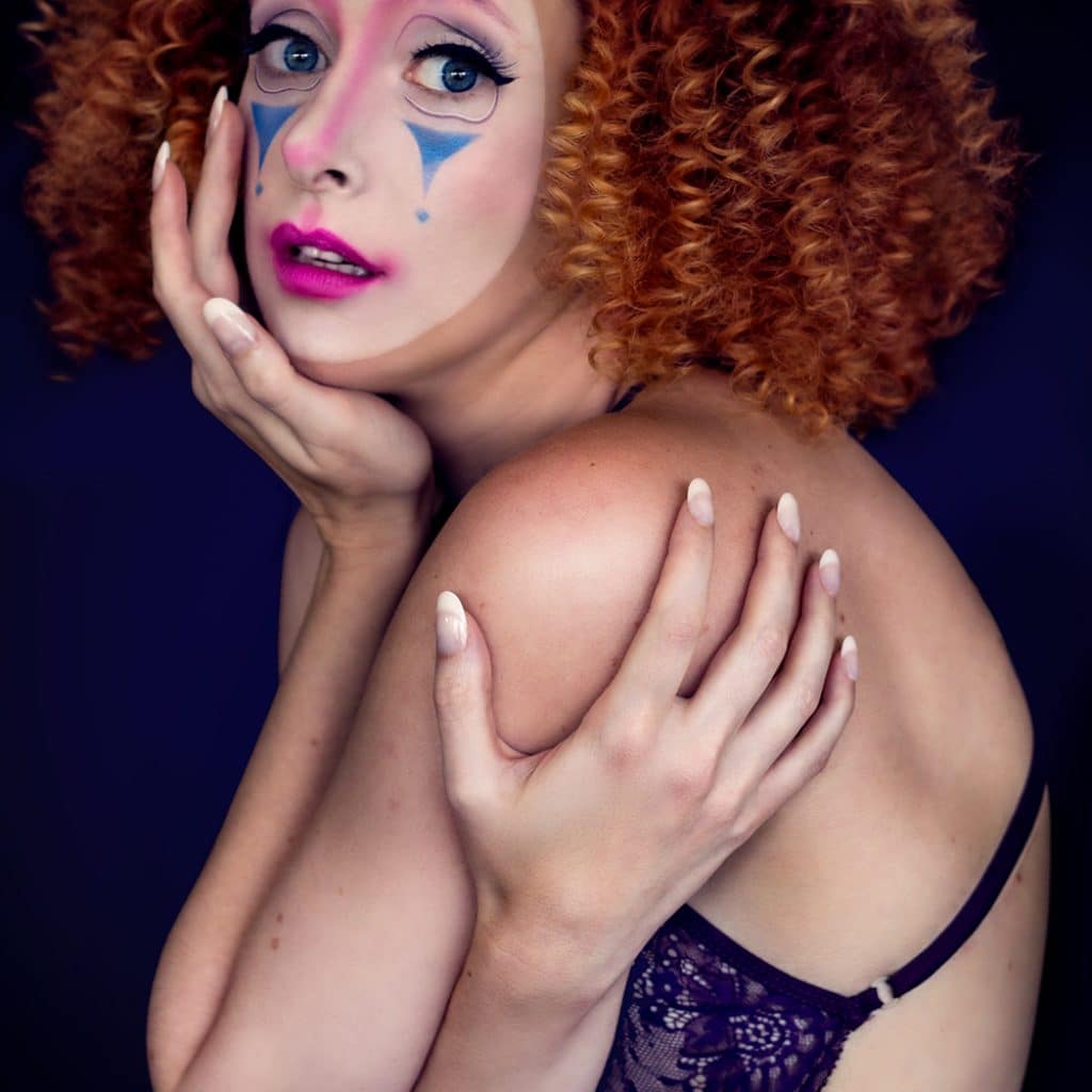 Portrait of Model in Clown Makeup